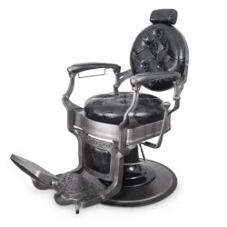 Black tufted baroque barber chair